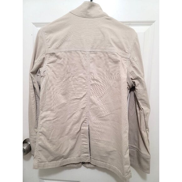 Eddie Bauer Beige Cotton Jacket With Metal Toggle Closures Multiple Pockets Size - Picture 3 of 15